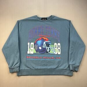 Homme Femme Sweatshirt Adult XL Blue Teal Elite Football Crewneck Beverly Hills